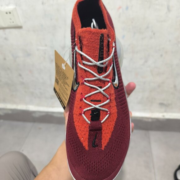 US12 Nike Air Max Scorpion FK Flyknit Reddish Silver Men's Comfortable Shoes - Picture 2 of 6